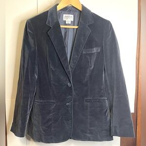 Paula Brooks Women’s (VTG 8/Fits XS - S) Dark Gray Cotton Velvet Blazer Jacket